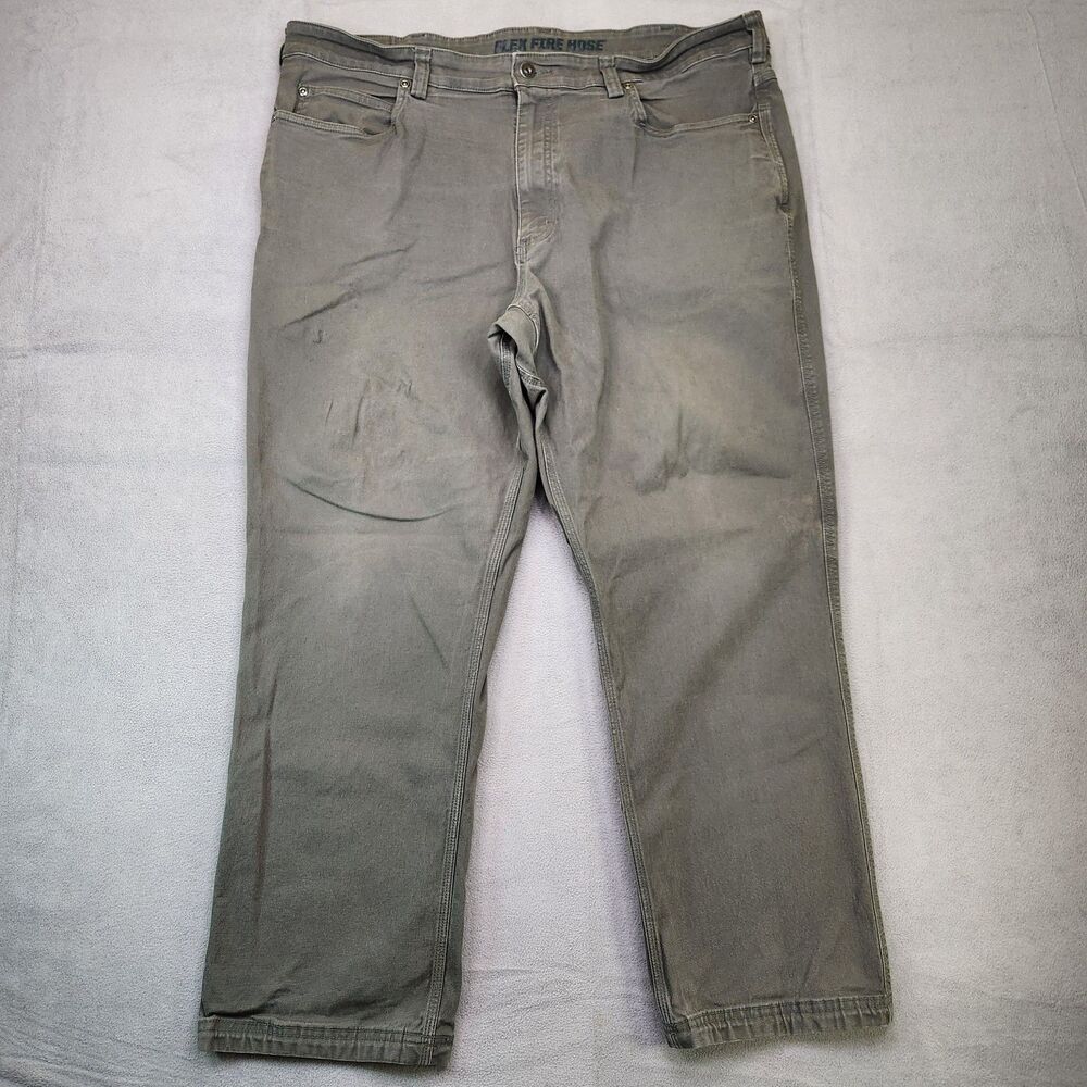 Duluth Trading Flex Fire Hose Pants Mens 42x30 Relaxed Fit Gray Utility Workwear